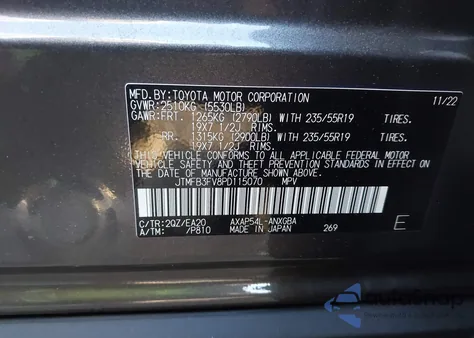 2023 Toyota Rav4 Prime Xse z USA, uszkodzony, nr VIN JTMFB3FV8PD115070